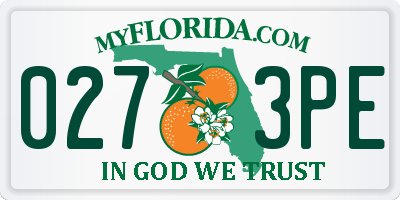 FL license plate 0273PE