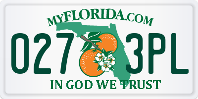 FL license plate 0273PL