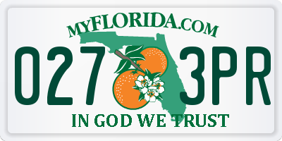 FL license plate 0273PR