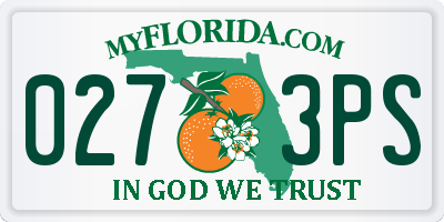 FL license plate 0273PS