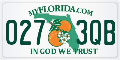 FL license plate 0273QB