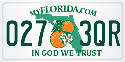 FL license plate 0273QR