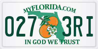 FL license plate 0273RI