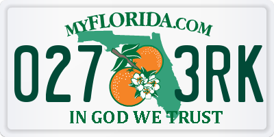 FL license plate 0273RK