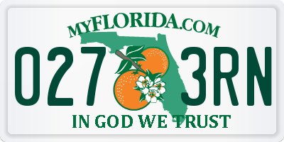 FL license plate 0273RN