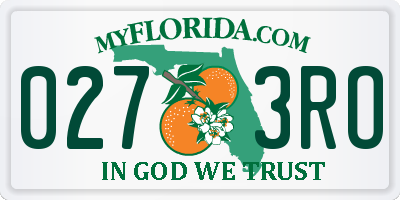 FL license plate 0273RO