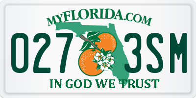 FL license plate 0273SM