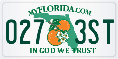 FL license plate 0273ST