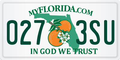 FL license plate 0273SU