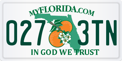 FL license plate 0273TN