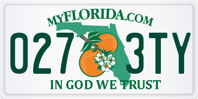 FL license plate 0273TY