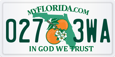 FL license plate 0273WA