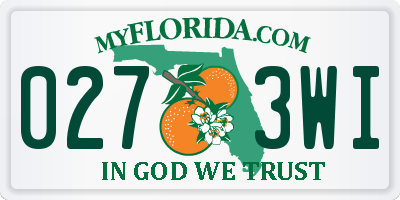 FL license plate 0273WI