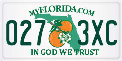 FL license plate 0273XC