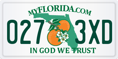 FL license plate 0273XD