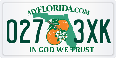 FL license plate 0273XK