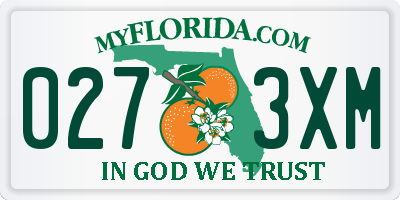 FL license plate 0273XM