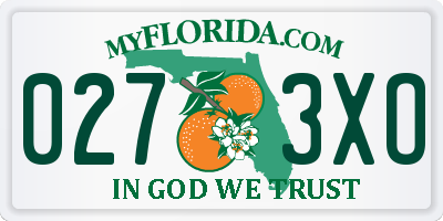 FL license plate 0273XO