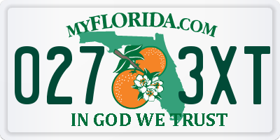 FL license plate 0273XT