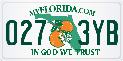 FL license plate 0273YB
