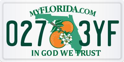 FL license plate 0273YF