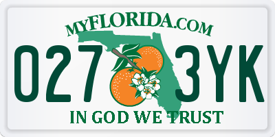 FL license plate 0273YK