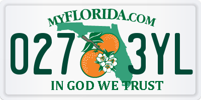FL license plate 0273YL