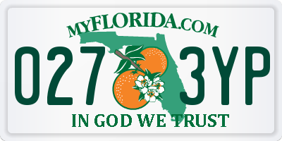 FL license plate 0273YP