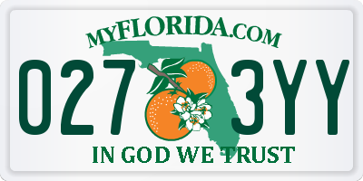 FL license plate 0273YY