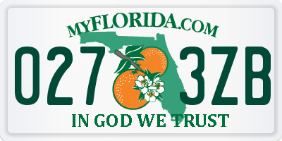 FL license plate 0273ZB