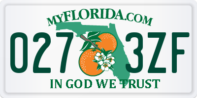 FL license plate 0273ZF