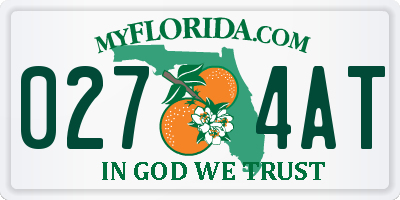 FL license plate 0274AT
