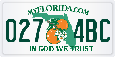 FL license plate 0274BC