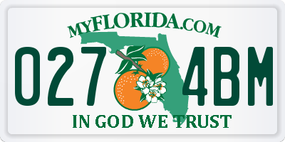 FL license plate 0274BM