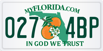 FL license plate 0274BP