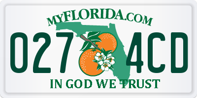 FL license plate 0274CD