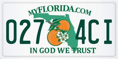 FL license plate 0274CI