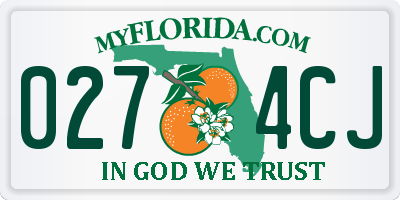FL license plate 0274CJ