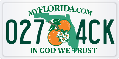 FL license plate 0274CK