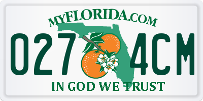 FL license plate 0274CM