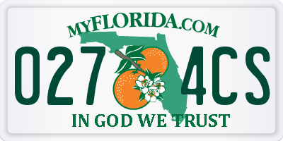 FL license plate 0274CS
