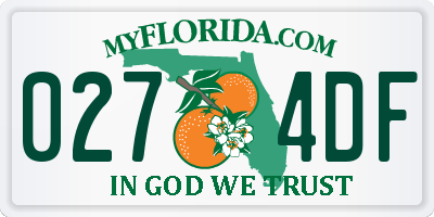 FL license plate 0274DF