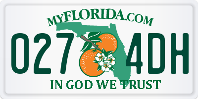 FL license plate 0274DH