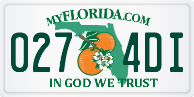 FL license plate 0274DI