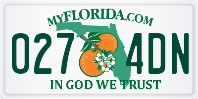 FL license plate 0274DN