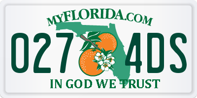 FL license plate 0274DS