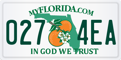 FL license plate 0274EA