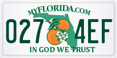 FL license plate 0274EF