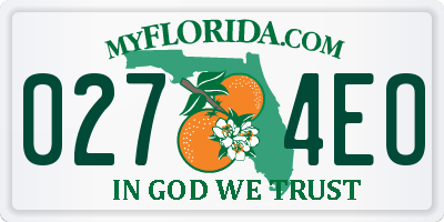 FL license plate 0274EO