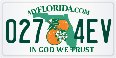 FL license plate 0274EV